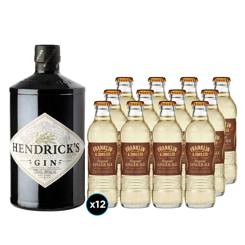 PACK HENDRICKS + FRANKLIN Gin Hendricks 700cc 41,4º alc. + 12x