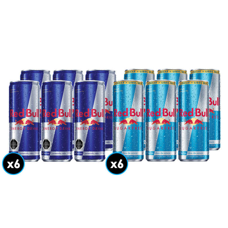 PACK MIX RED BULL N°1 6x Bebida Energética Red Bull Sugar Free 250cc