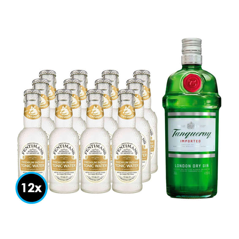 PACK TANQUERAY FENTIMANS (Tonic Water) Gin Tanqueray 700cc 47.3ºalc. + 12x Bebida Premium