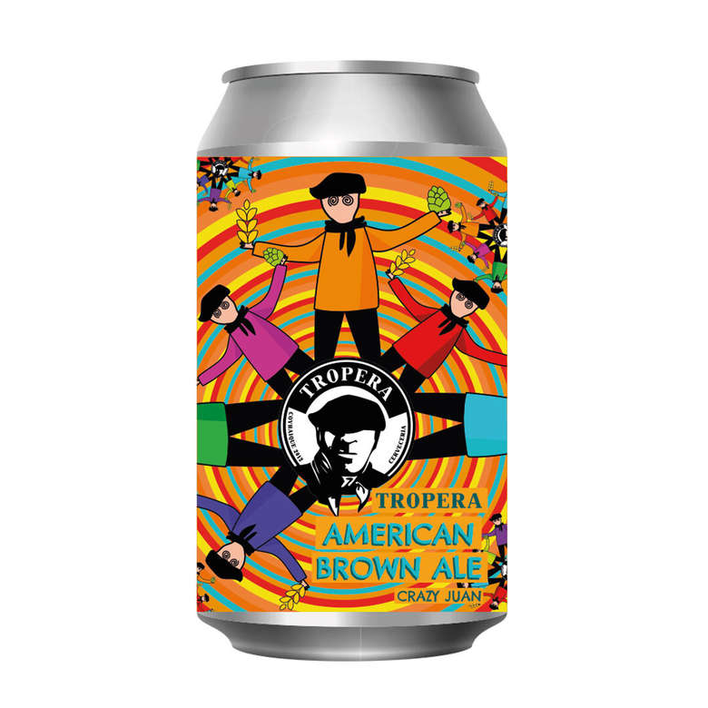 Cerveza Tropera Crazy Juan American Brown Ale en Lata 355cc