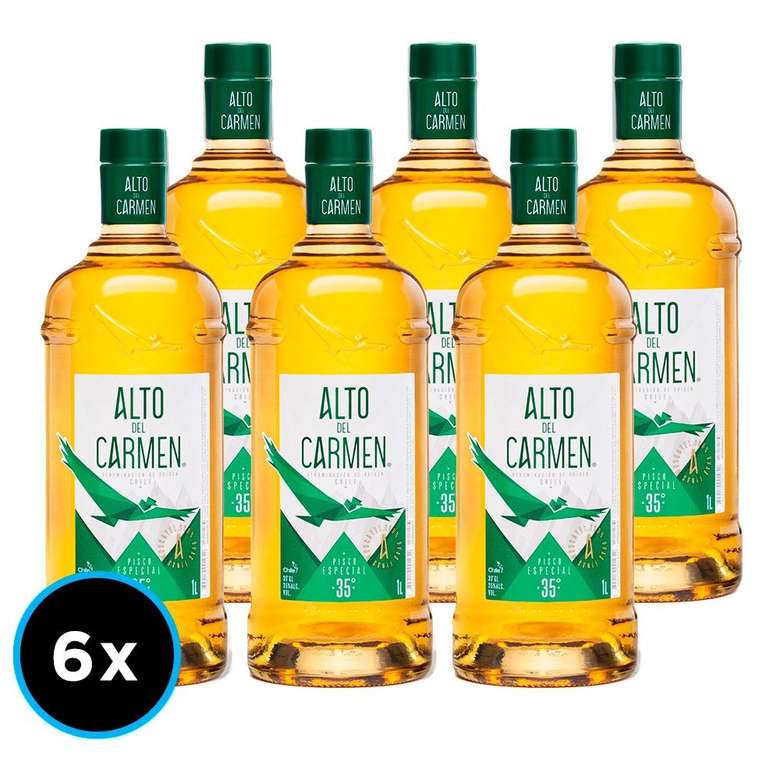 CAJA ALTO DEL CARMEN 1 LITRO: 6x Pisco Alto del Carmen 35 grados 1 Litro