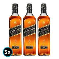 3x Whisky Johnnie Walker Black Label 750cc 40º alc.