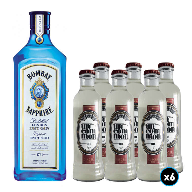 PACK LONDON MULE N°1 1x Gin Bombay Sapphire 750cc 47º alc + 6x Bebida
