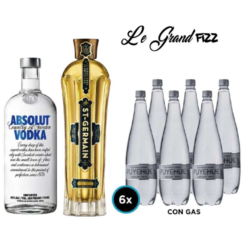 LE GRAND FIZZ Vodka Absolut Blue 750cc + Saint Germain Licor de Flores