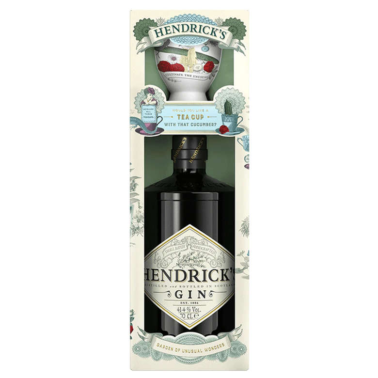 KIT HENDRICKS + TAZA 1x Gin Hendricks 700cc 41,4º alc. + 1x Jigger