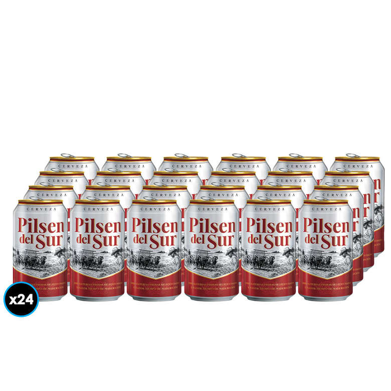 24x Cervezas Pilsen Del Sur Lata 354cc