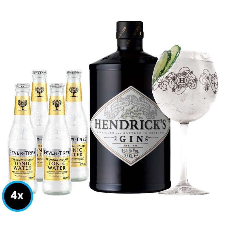 PACK HENDRICKS FEVER TREE (Indian Tonic) + COPA 1x Gin Hendricks 700cc