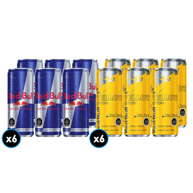 PACK MIX RED BULL N°3 6x Bebida Energética Red Bull 250cc + 6x Bebida Energética Red Bull