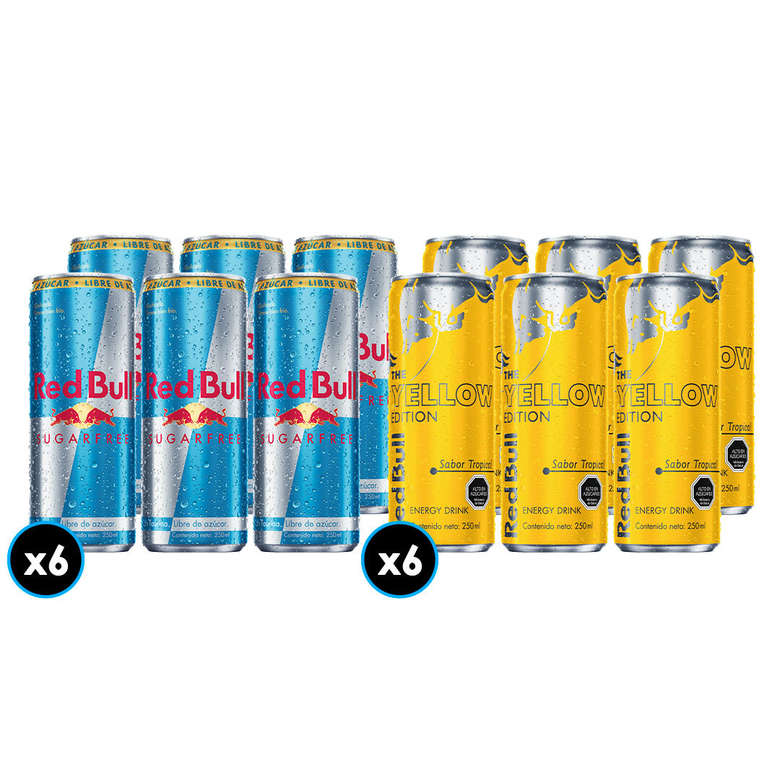 PACK MIX RED BULL N°2 6x Bebida Energética Red Bull Sugar Free 250cc