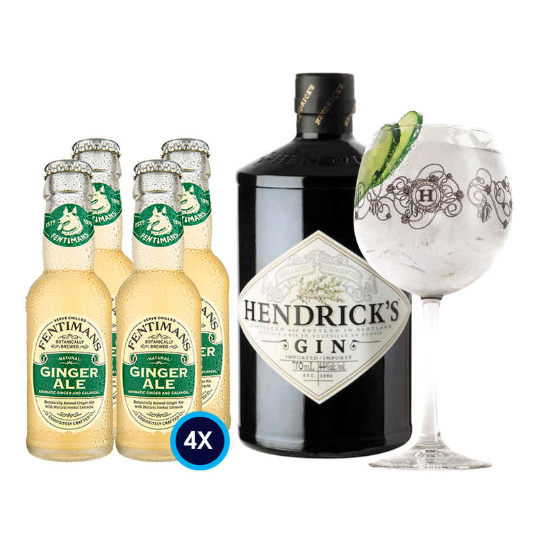 PACK HENDRICKS FENTIMANS (Ginger Ale) + Copa 1x Gin Hendricks 700cc 41