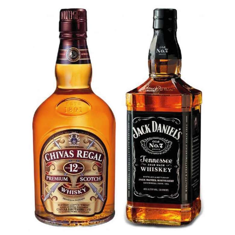PACK CHIVAS JACK: Whisky Chivas Regal 12 años 750cc + Whiskey Jack Daniels N7 750cc