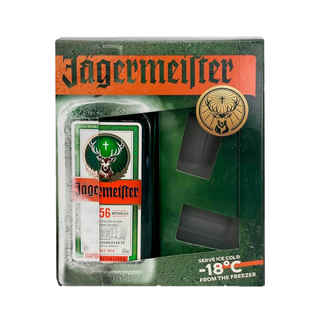 5 Bicchierini Da Shot Jägermeister In Vetro, 2cl, Con Tacca Di Misura, Originali Tedeschi