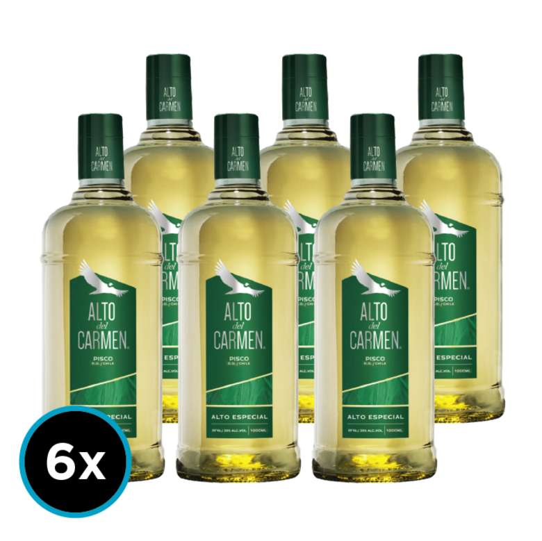 CAJA ALTO DEL CARMEN 1 LITRO: 6x Pisco Alto del Carmen 35 grados 1 Litro