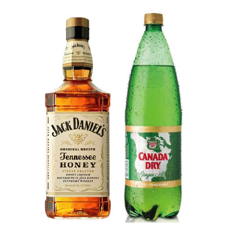 Whiskey Jack Daniels Honey 750cc + Canada Dry Ginger Ale 1.5 Lts