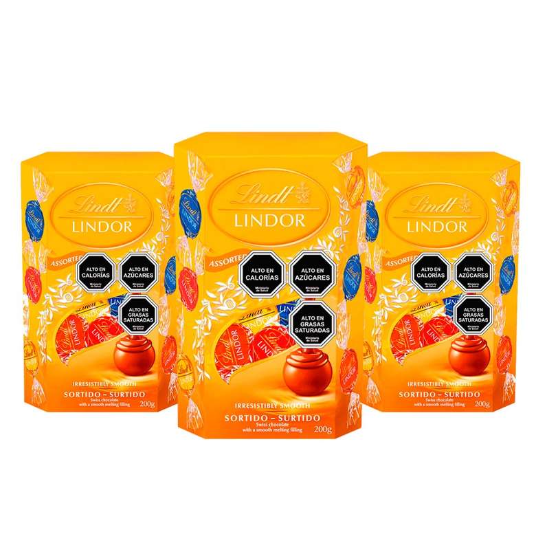 Booz.cl 3x Bombones Lindt Lindor Caja Surtido 200 grs.
