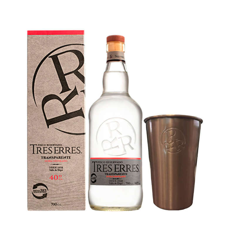 Booz.cl: Pack Tres Erres + Vaso: Pisco Tres Erres 700cc 40° alc. + Vaso ...